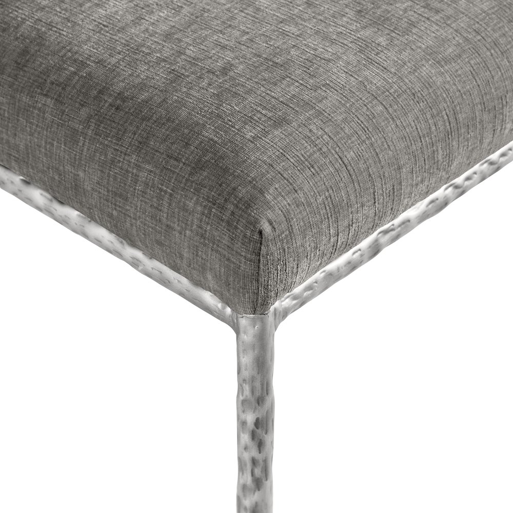 Reeves Grey Chenille Fabric Upholstered Dining Side Chair, Set of 2. Picture 9