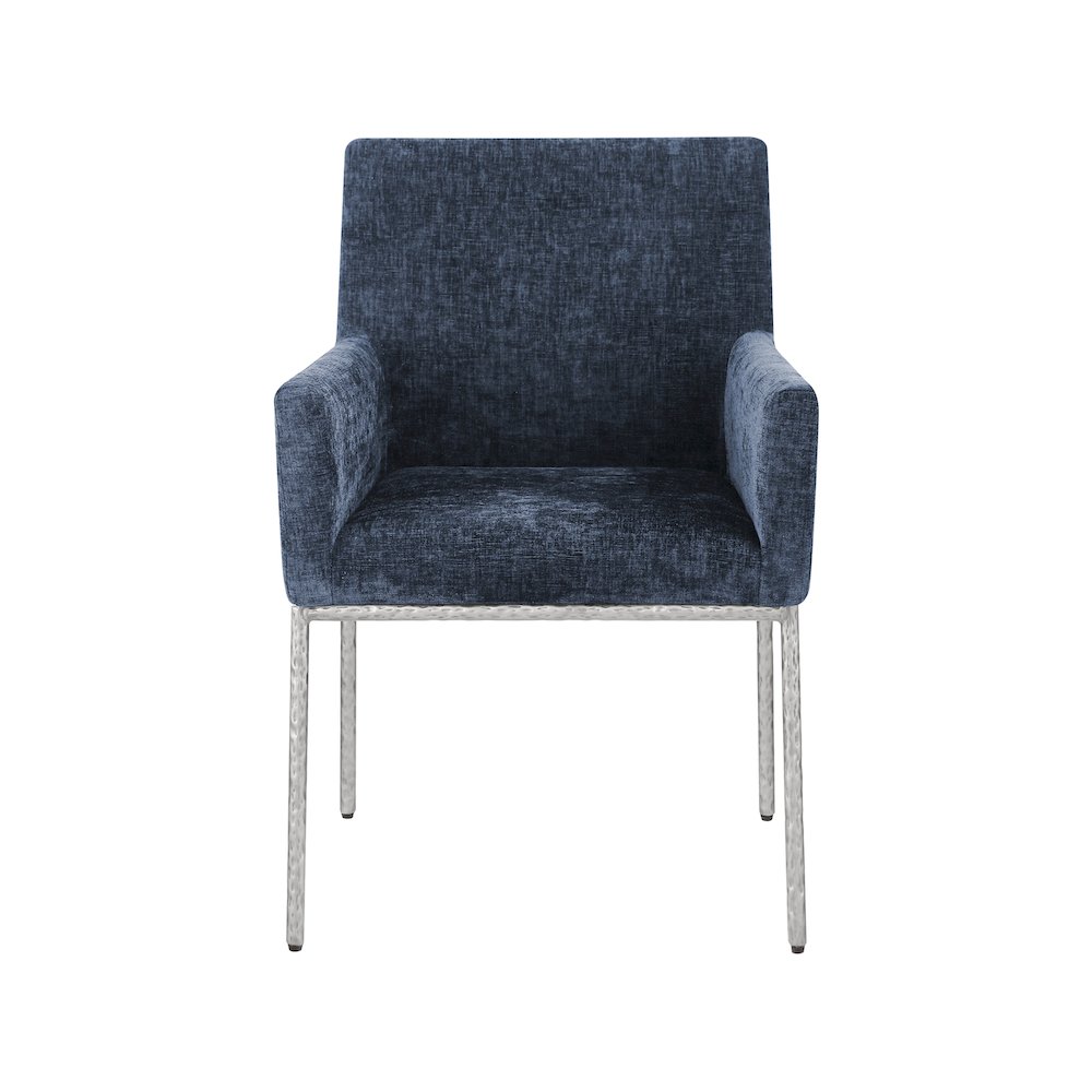 Reeves Navy Chenille Fabric Dining Chair, Set of 2. Picture 3