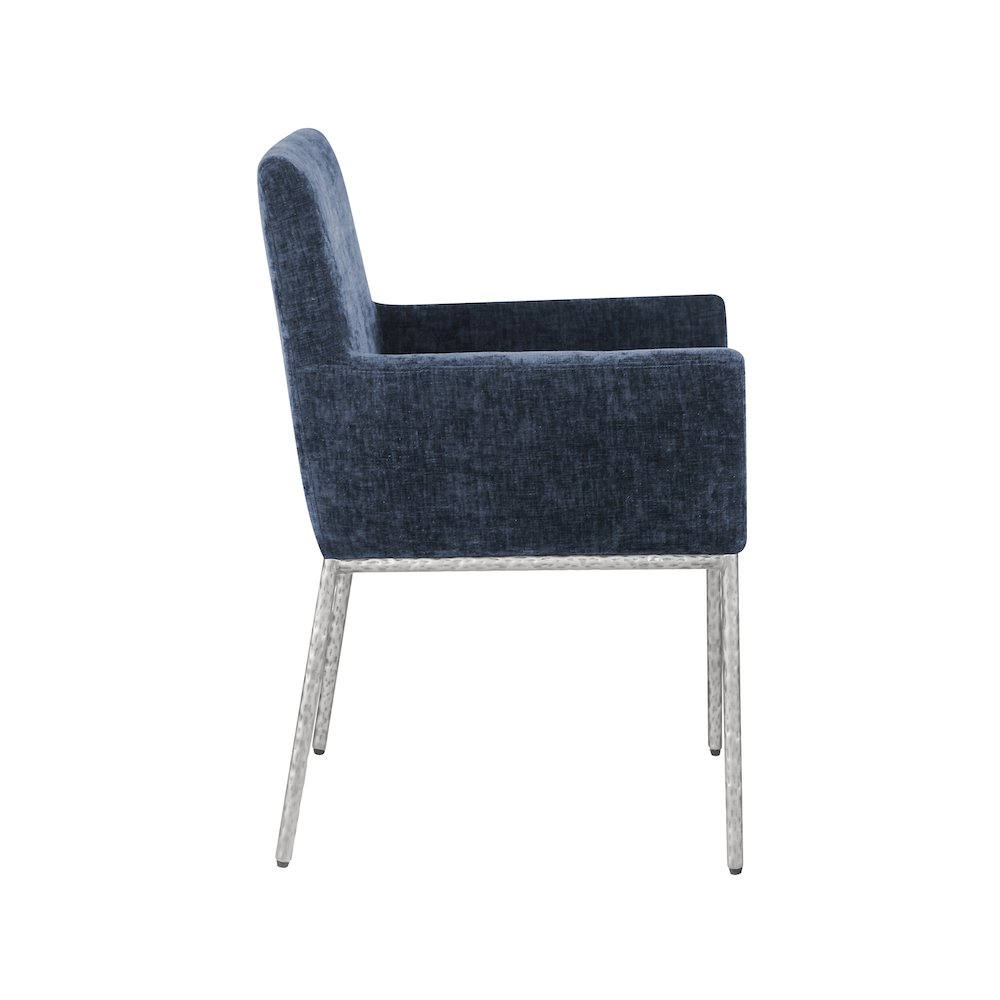 Reeves Navy Chenille Fabric Dining Chair, Set of 2. Picture 4