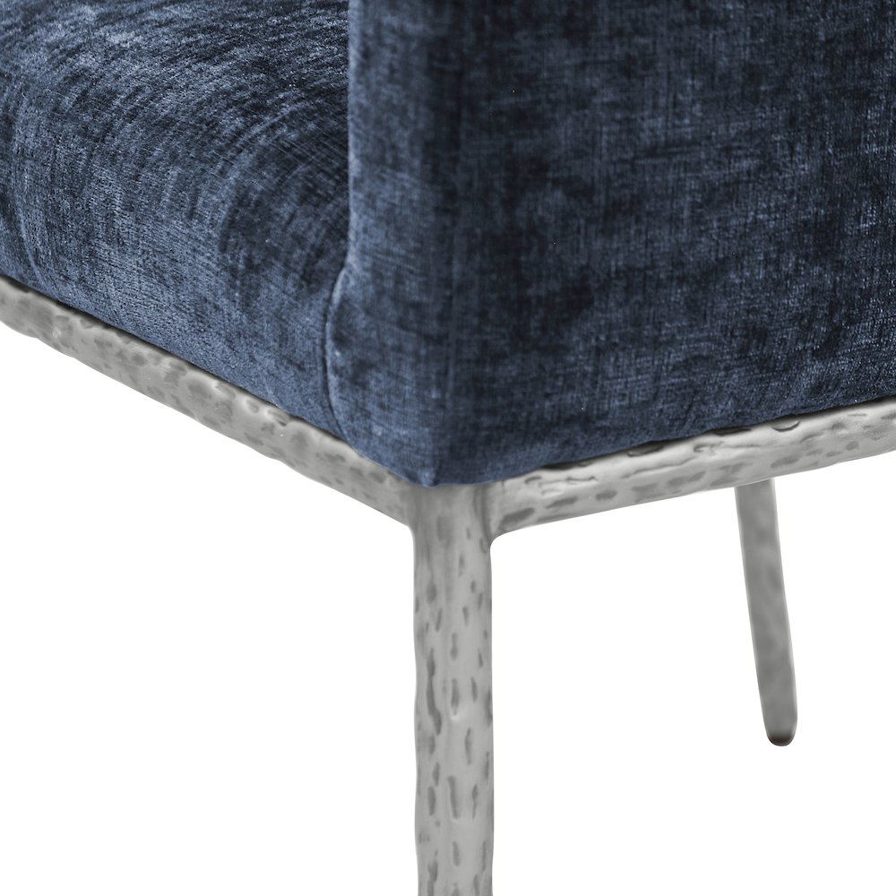 Reeves Navy Chenille Fabric Dining Chair, Set of 2. Picture 7