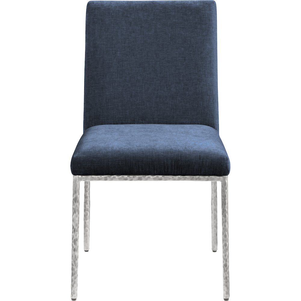 Reeves Navy Chenille Fabric Upholstered Dining Side Chair, Set of 2. Picture 3