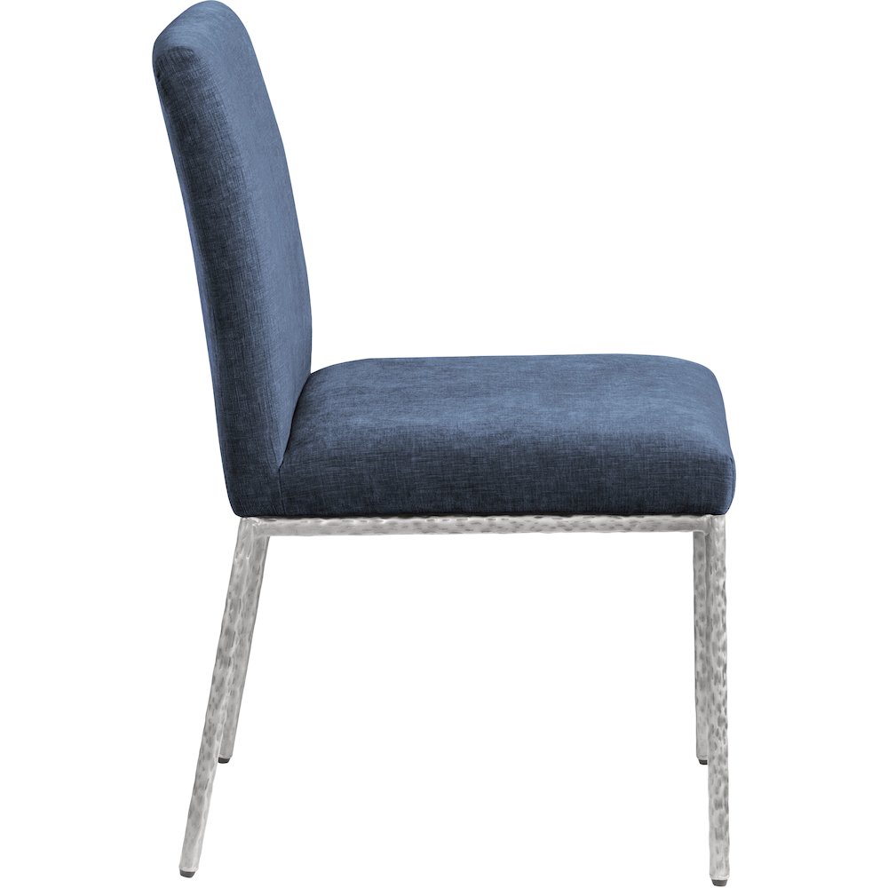 Reeves Navy Chenille Fabric Upholstered Dining Side Chair, Set of 2. Picture 4