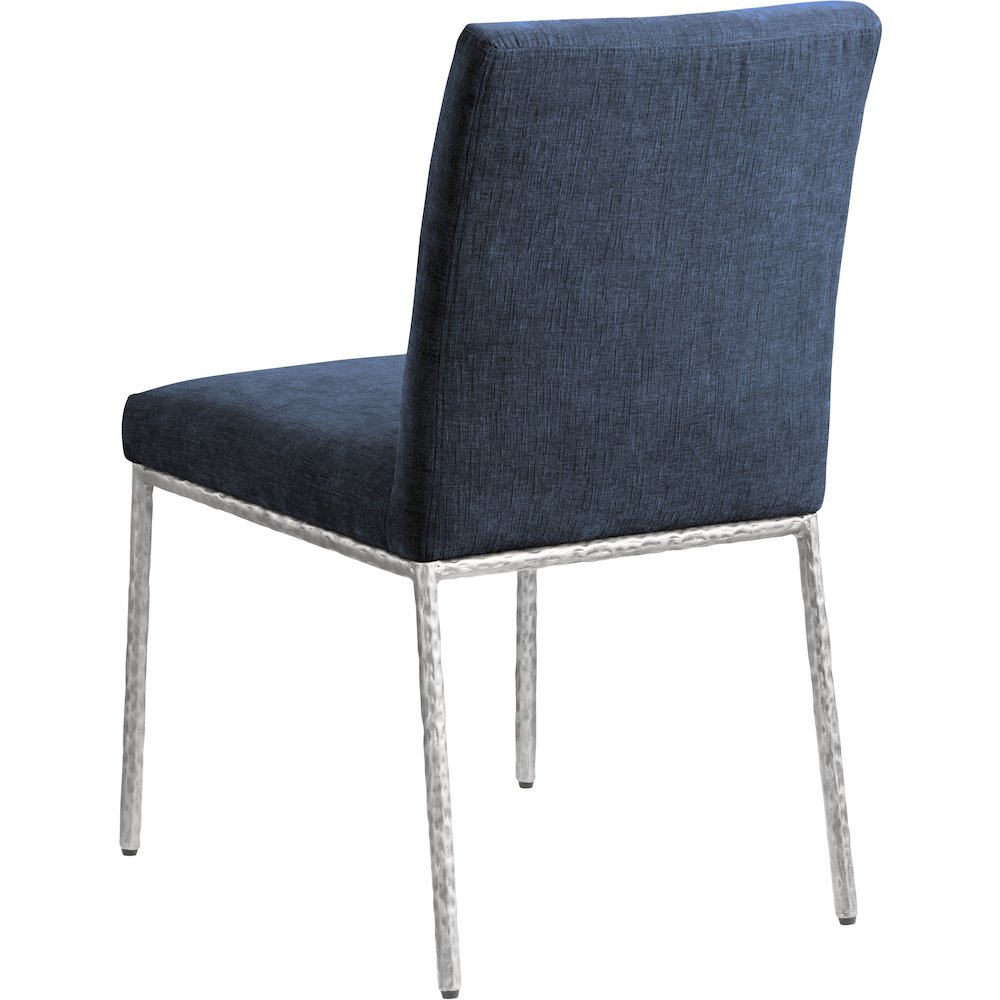 Reeves Navy Chenille Fabric Upholstered Dining Side Chair, Set of 2. Picture 6