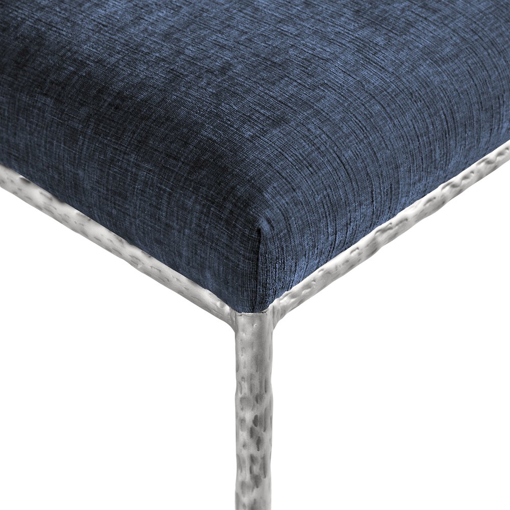 Reeves Navy Chenille Fabric Upholstered Dining Side Chair, Set of 2. Picture 9