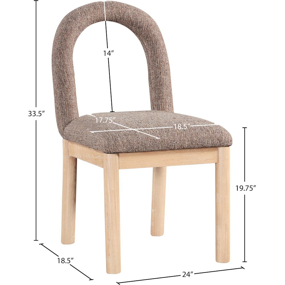 Conrad Brown Linen Textured Fabric Dining Chair. Picture 9