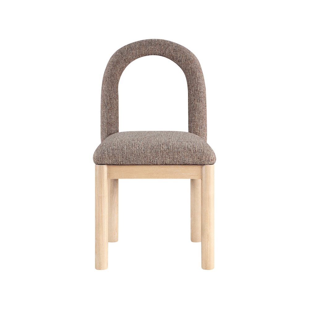 Conrad Brown Linen Textured Fabric Dining Chair. Picture 3