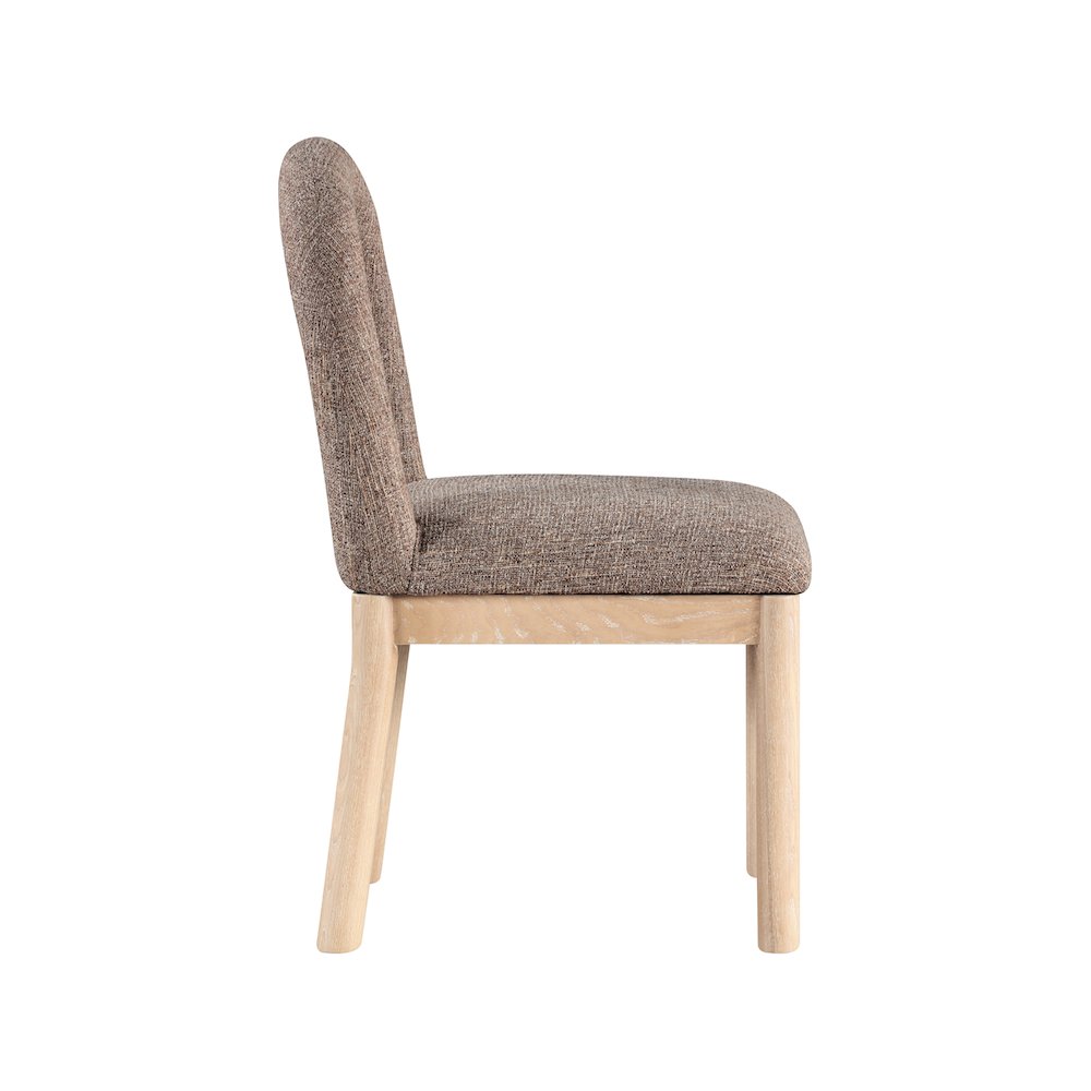 Conrad Brown Linen Textured Fabric Dining Chair. Picture 4