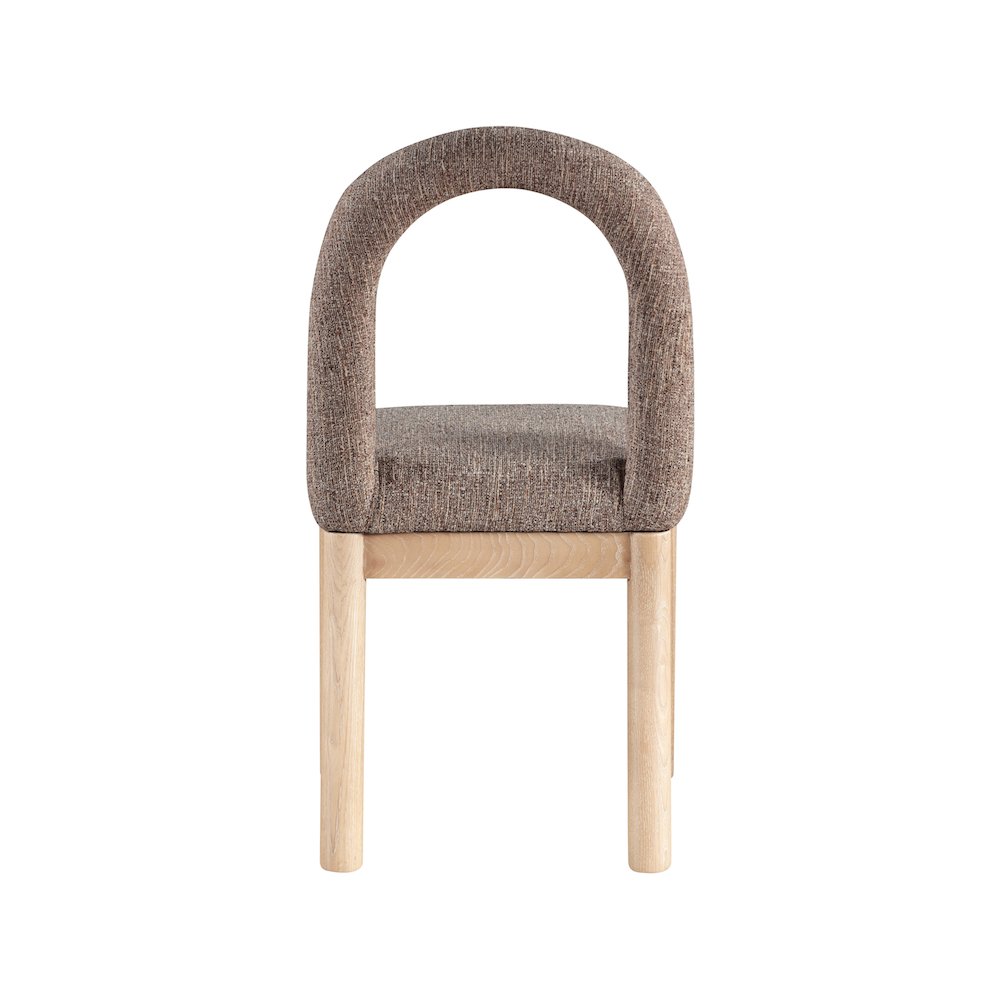 Conrad Brown Linen Textured Fabric Dining Chair. Picture 5