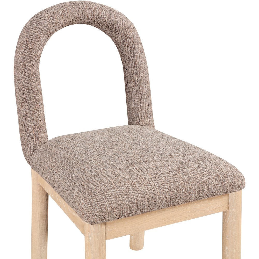 Conrad Brown Linen Textured Fabric Dining Chair. Picture 6