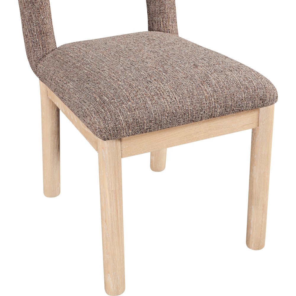 Conrad Brown Linen Textured Fabric Dining Chair. Picture 7