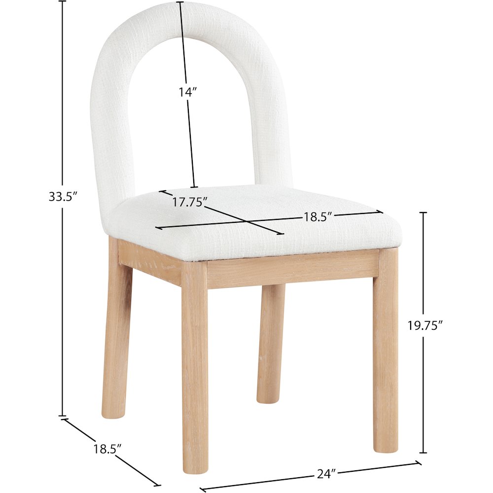 Conrad Cream Linen Textured Fabric Dining Chair. Picture 9