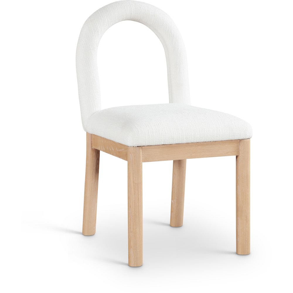 Conrad Cream Linen Textured Fabric Dining Chair. Picture 1
