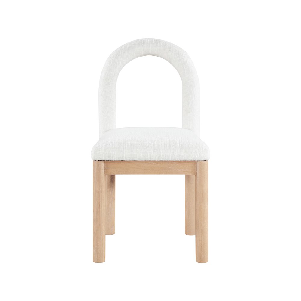 Conrad Cream Linen Textured Fabric Dining Chair. Picture 3