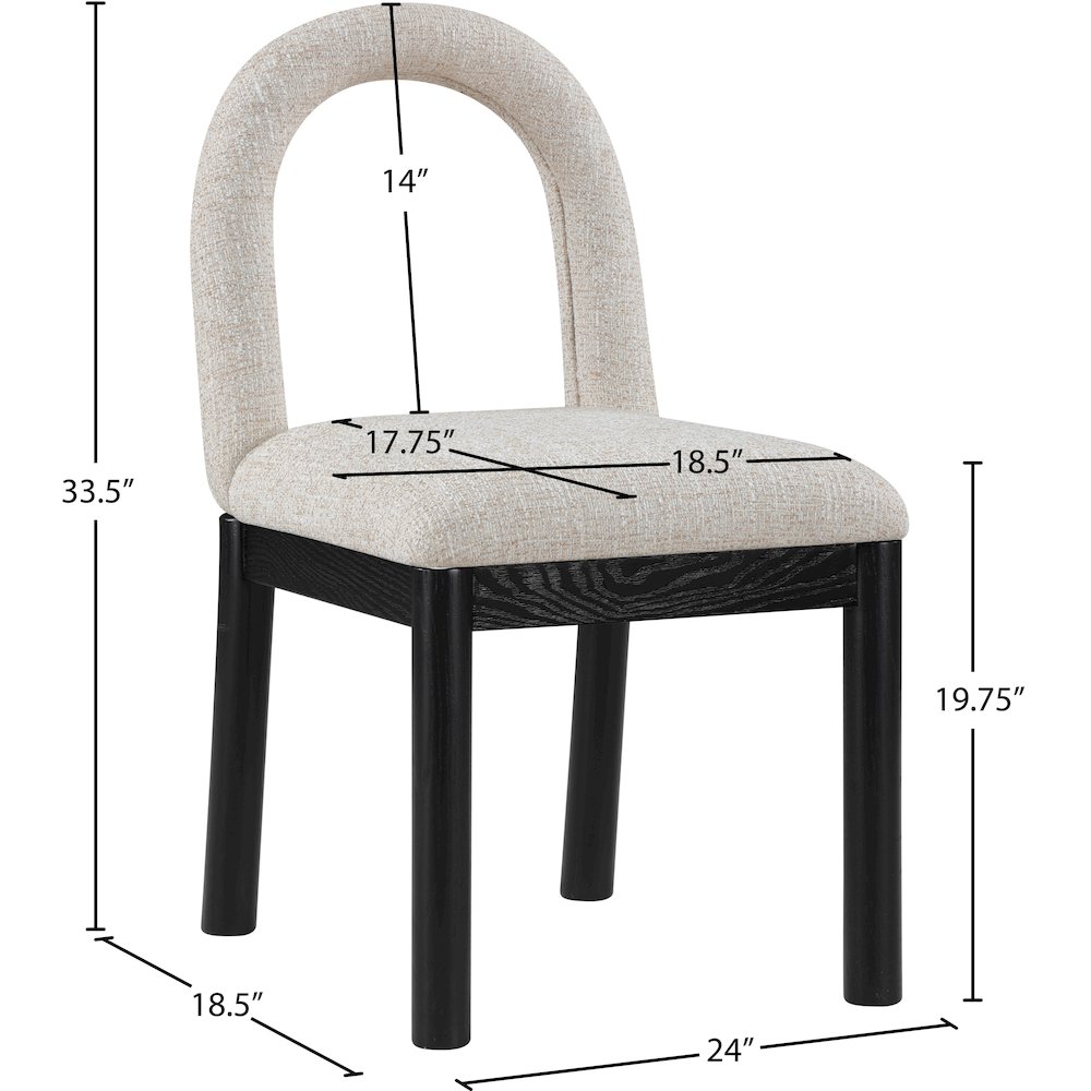 Conrad Beige Linen Textured Fabric Dining Chair. Picture 8