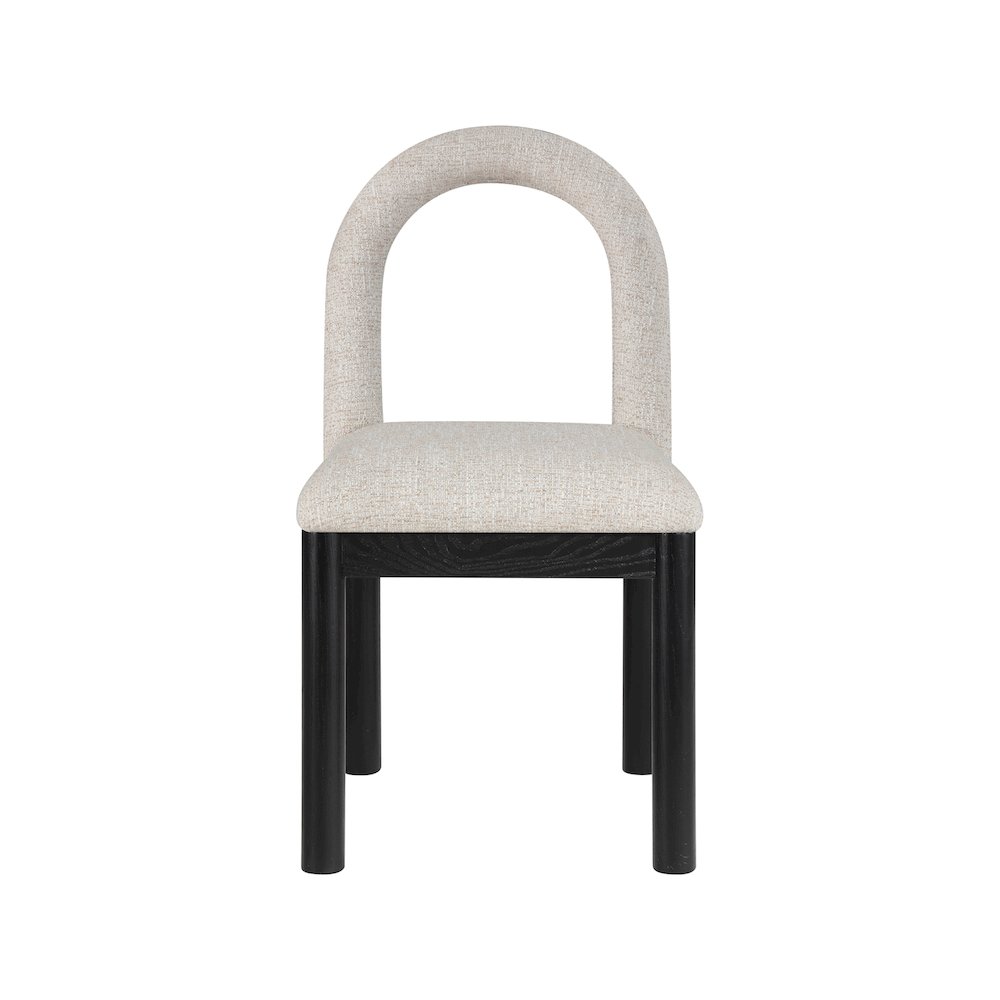 Conrad Beige Linen Textured Fabric Dining Chair. Picture 3