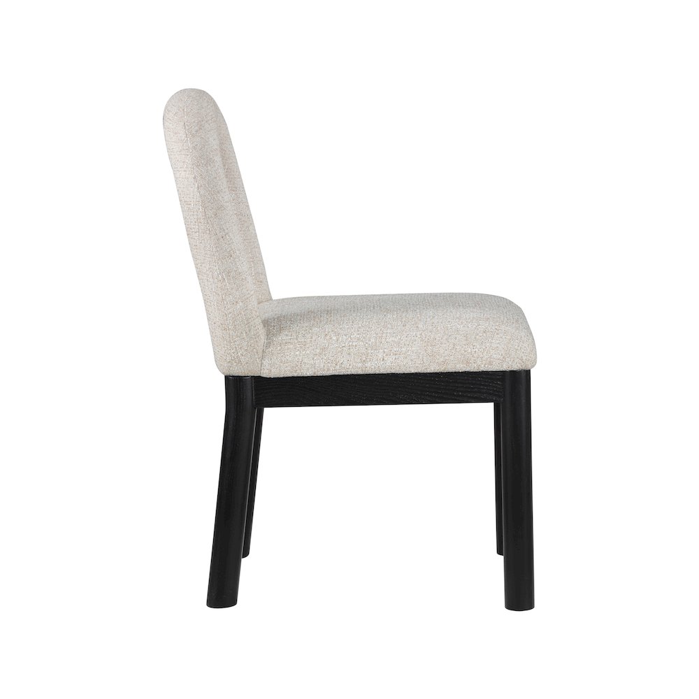 Conrad Beige Linen Textured Fabric Dining Chair. Picture 4