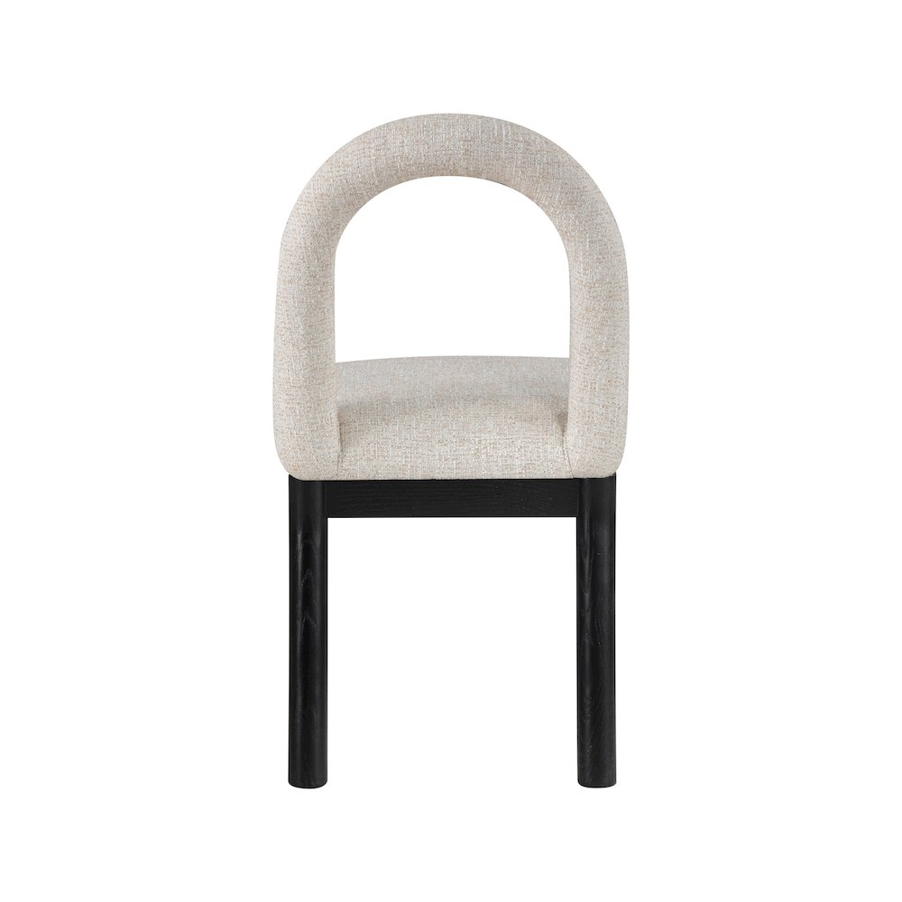 Conrad Beige Linen Textured Fabric Dining Chair. Picture 5
