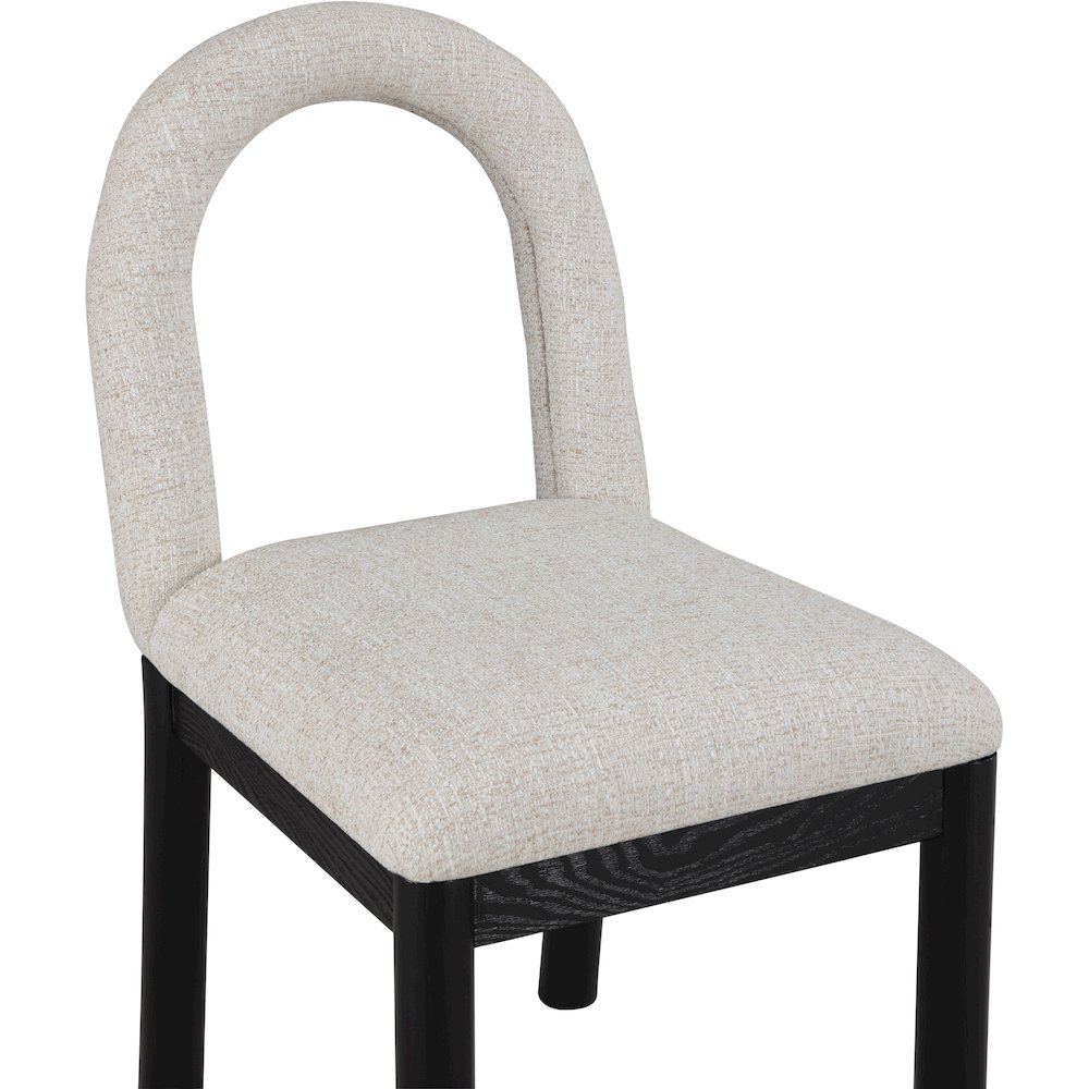 Conrad Beige Linen Textured Fabric Dining Chair. Picture 6