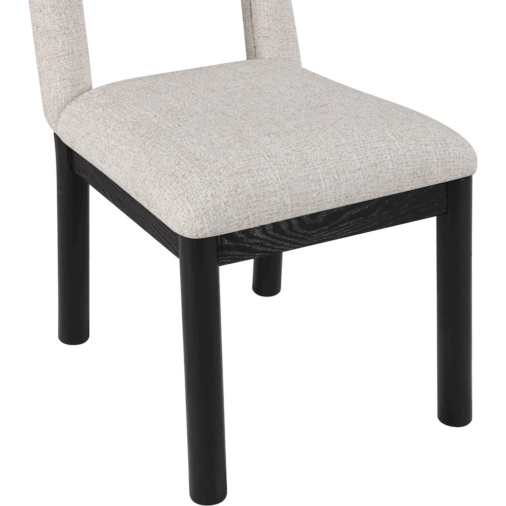 Conrad Beige Linen Textured Fabric Dining Chair. Picture 7