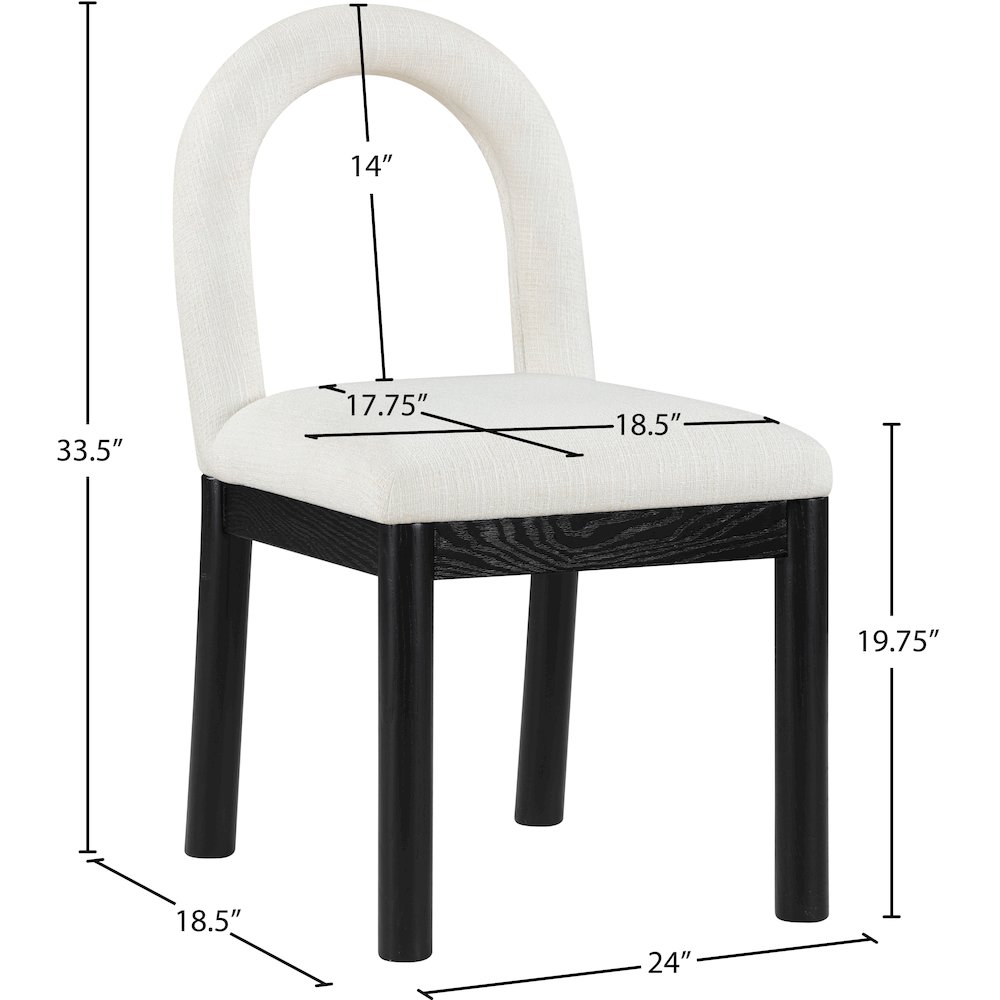 Conrad Cream Linen Textured Fabric Dining Chair. Picture 8