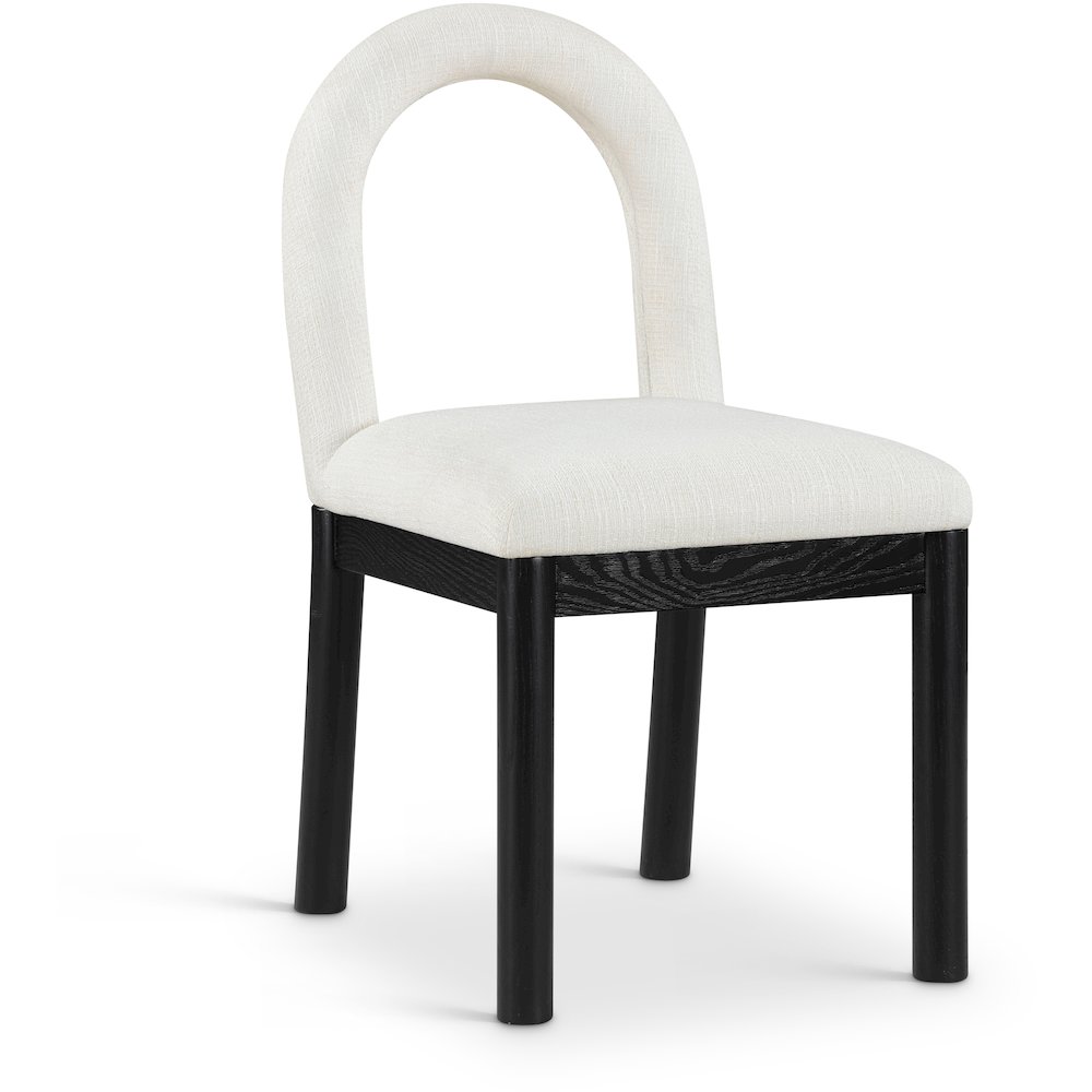 Conrad Cream Linen Textured Fabric Dining Chair. Picture 1