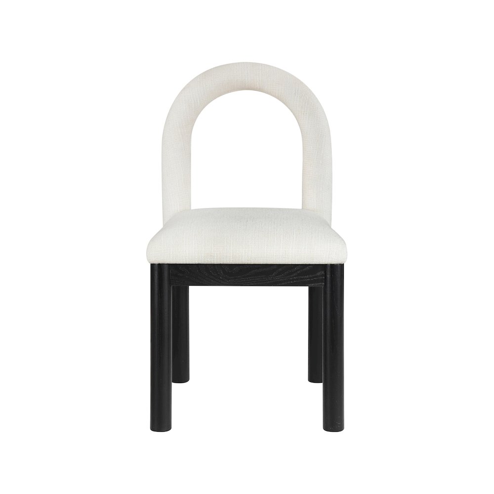 Conrad Cream Linen Textured Fabric Dining Chair. Picture 3
