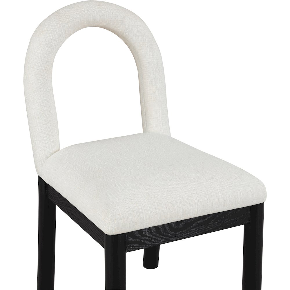 Conrad Cream Linen Textured Fabric Dining Chair. Picture 6