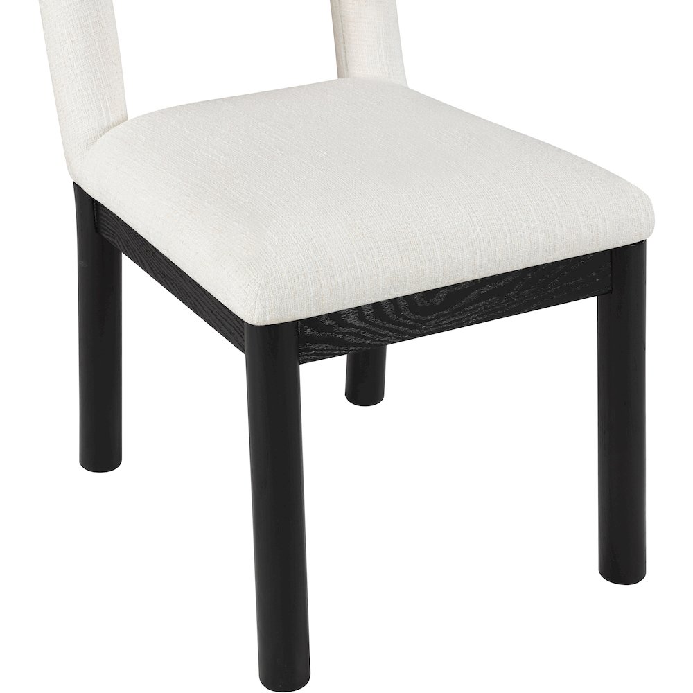 Conrad Cream Linen Textured Fabric Dining Chair. Picture 7