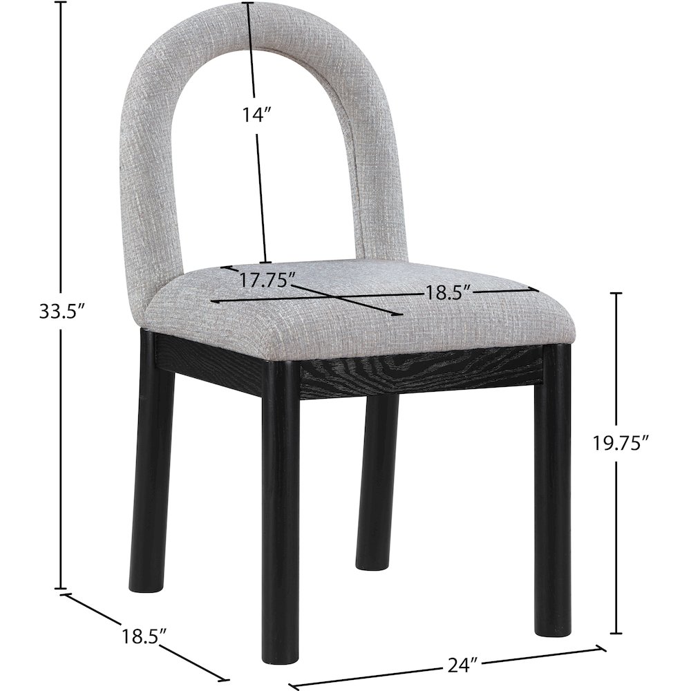 Conrad Grey Linen Textured Fabric Dining Chair. Picture 8