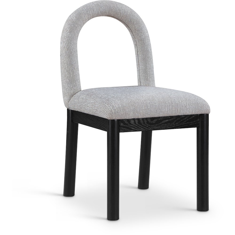 Conrad Grey Linen Textured Fabric Dining Chair. Picture 1