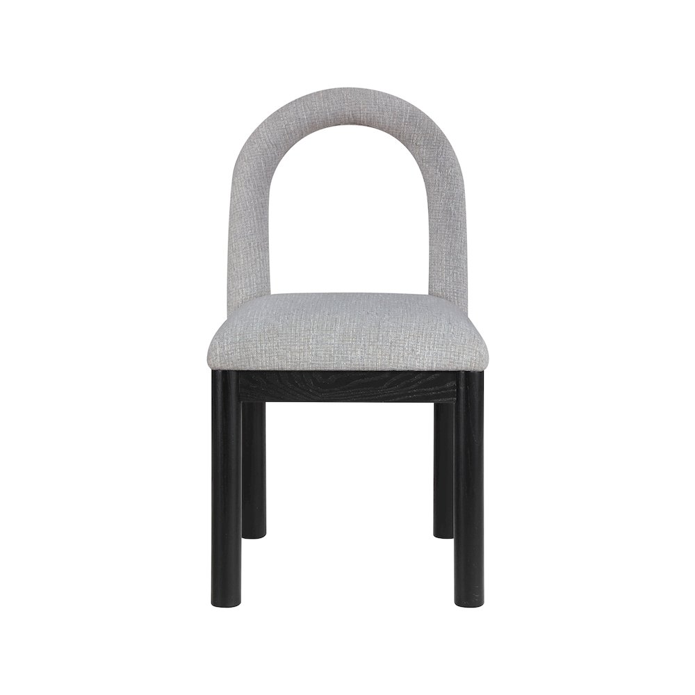 Conrad Grey Linen Textured Fabric Dining Chair. Picture 3