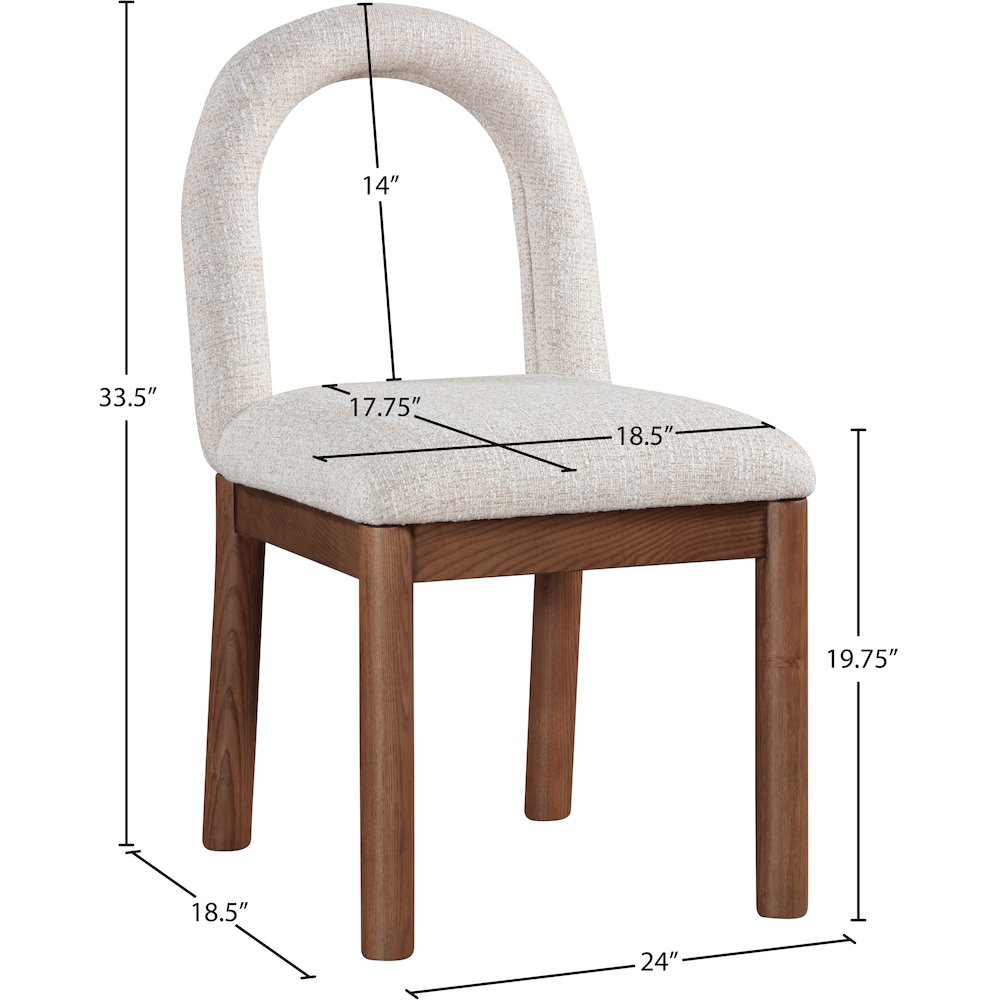 Conrad Beige Linen Textured Fabric Dining Chair. Picture 8