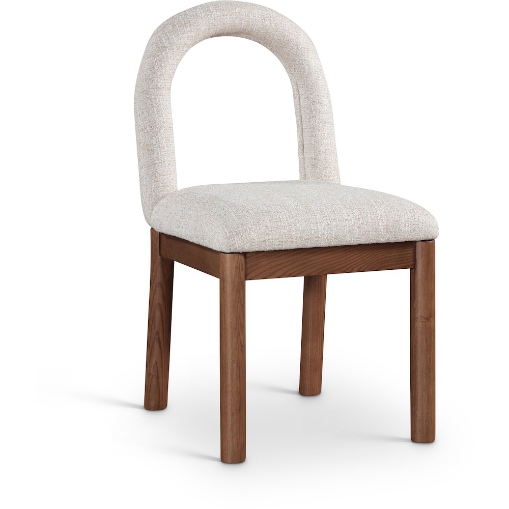 Conrad Beige Linen Textured Fabric Dining Chair. Picture 1