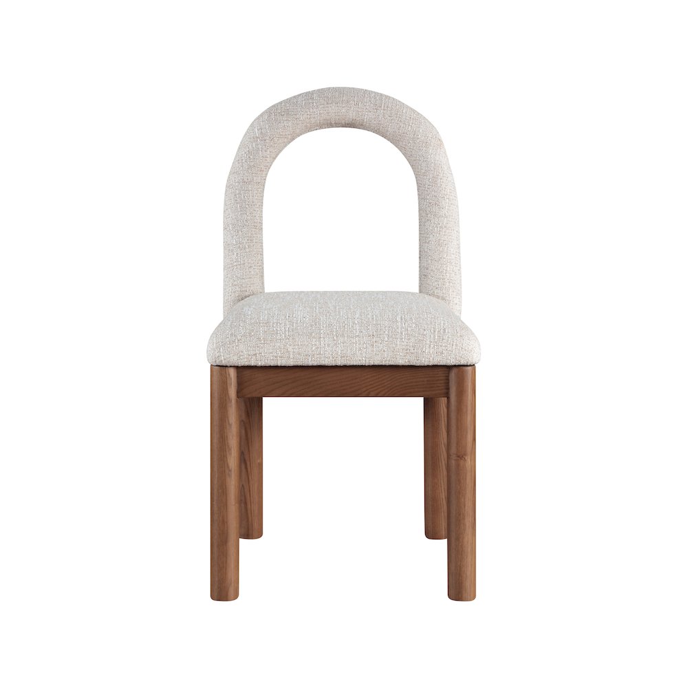 Conrad Beige Linen Textured Fabric Dining Chair. Picture 3