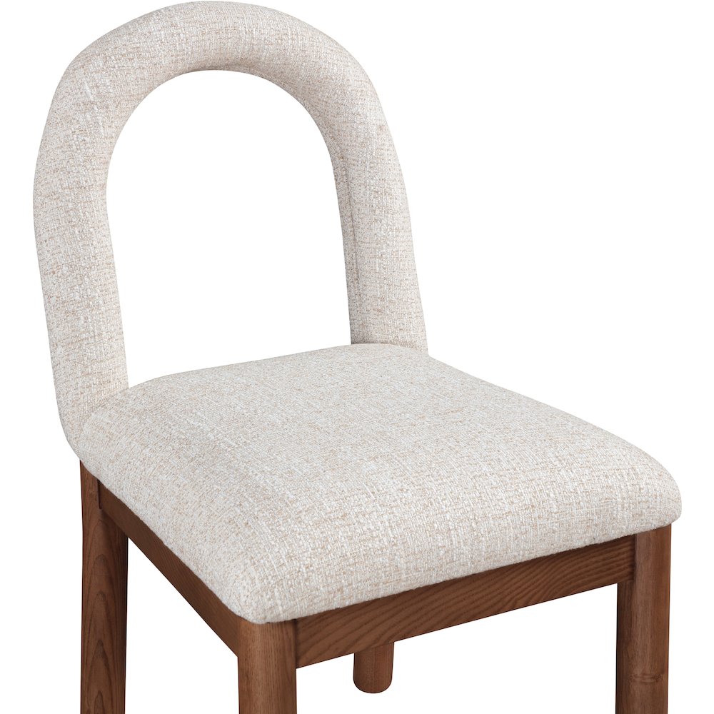 Conrad Beige Linen Textured Fabric Dining Chair. Picture 6