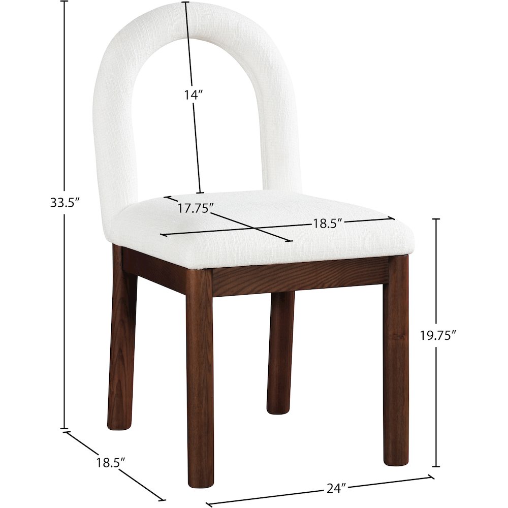 Conrad Cream Linen Textured Fabric Dining Chair. Picture 8