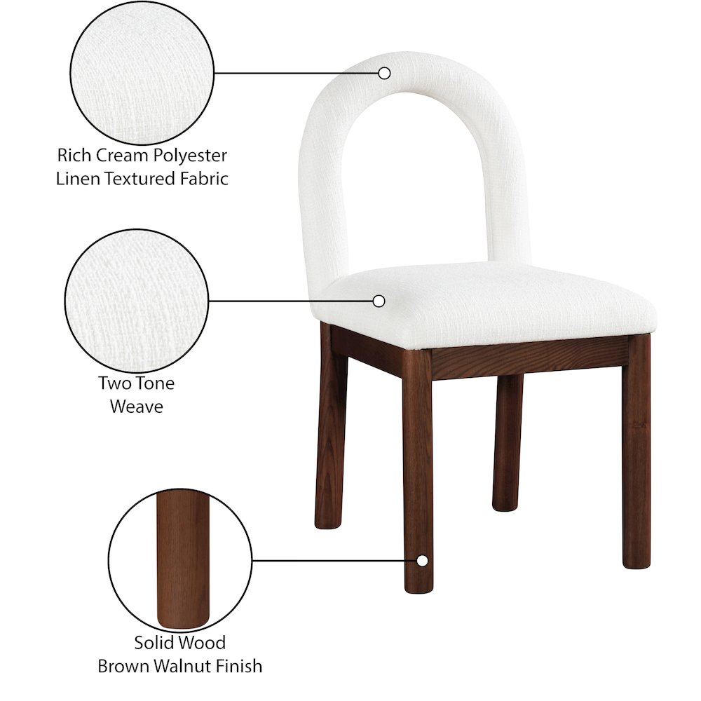 Conrad Cream Linen Textured Fabric Dining Chair. Picture 9