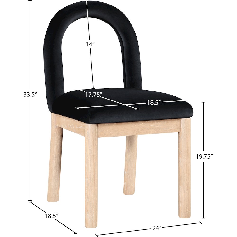 Conrad Black Velvet Dining Chair. Picture 9