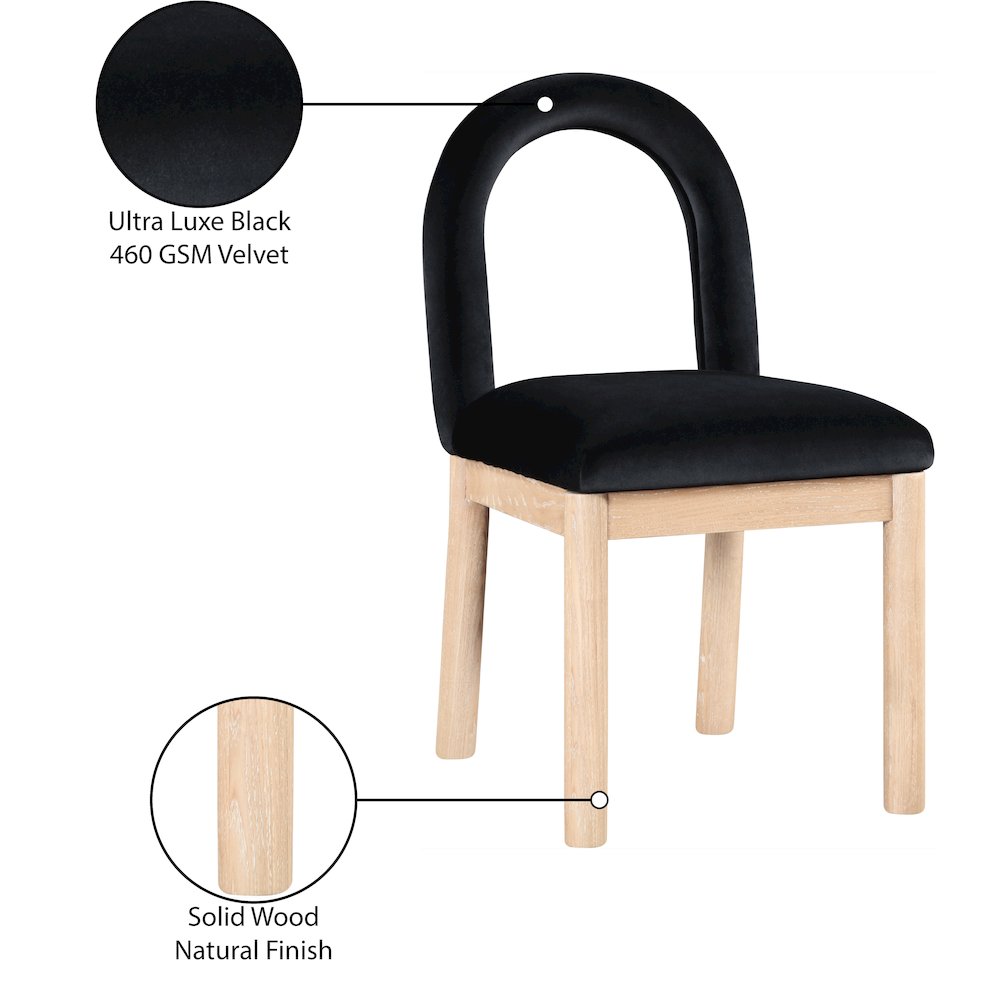 Conrad Black Velvet Dining Chair. Picture 10