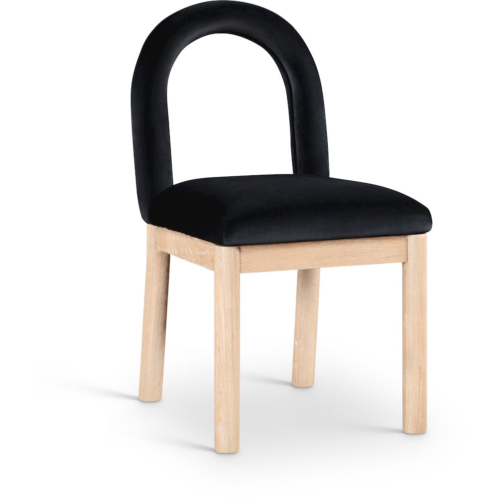 Conrad Black Velvet Dining Chair. Picture 1