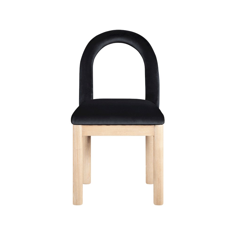 Conrad Black Velvet Dining Chair. Picture 3