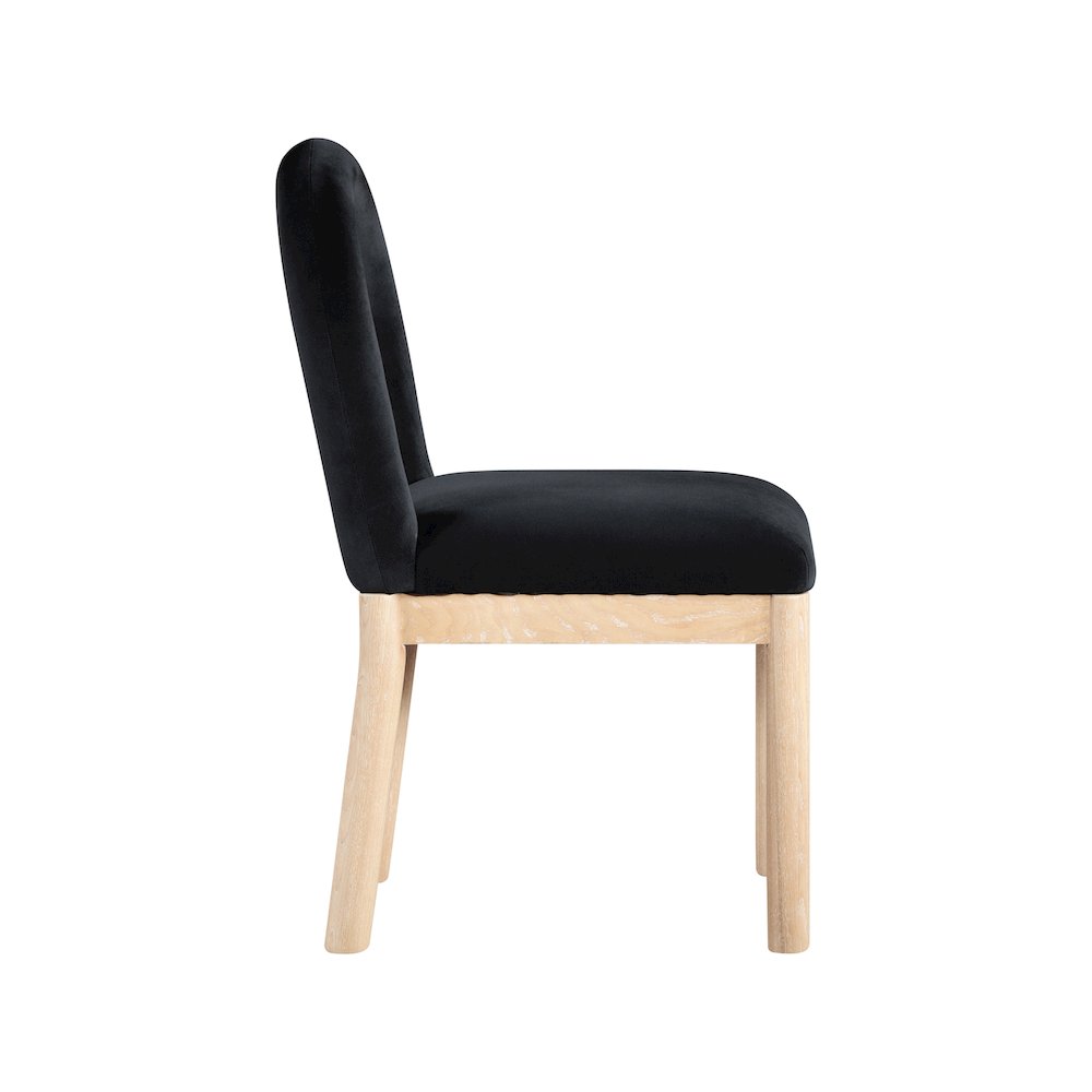 Conrad Black Velvet Dining Chair. Picture 4