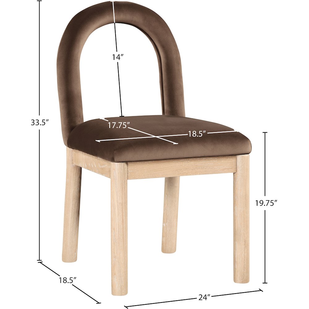 Conrad Brown Velvet Dining Chair. Picture 9