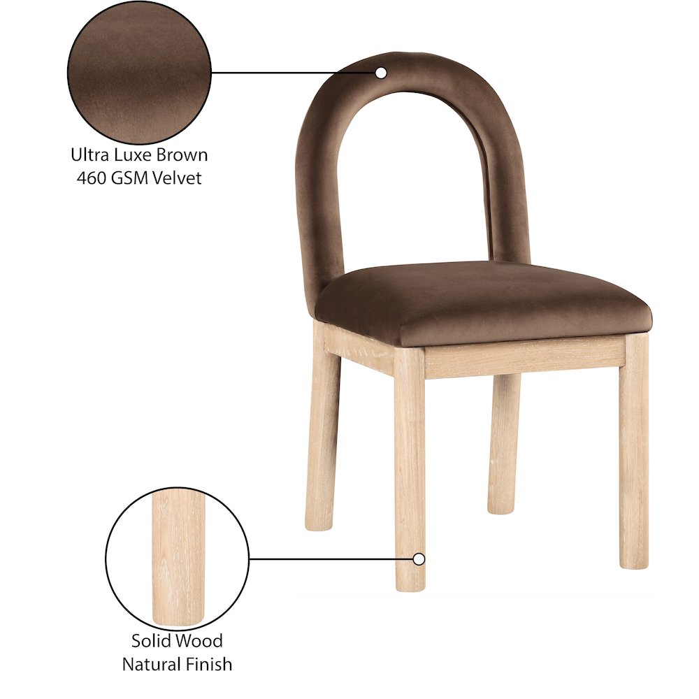 Conrad Brown Velvet Dining Chair. Picture 10