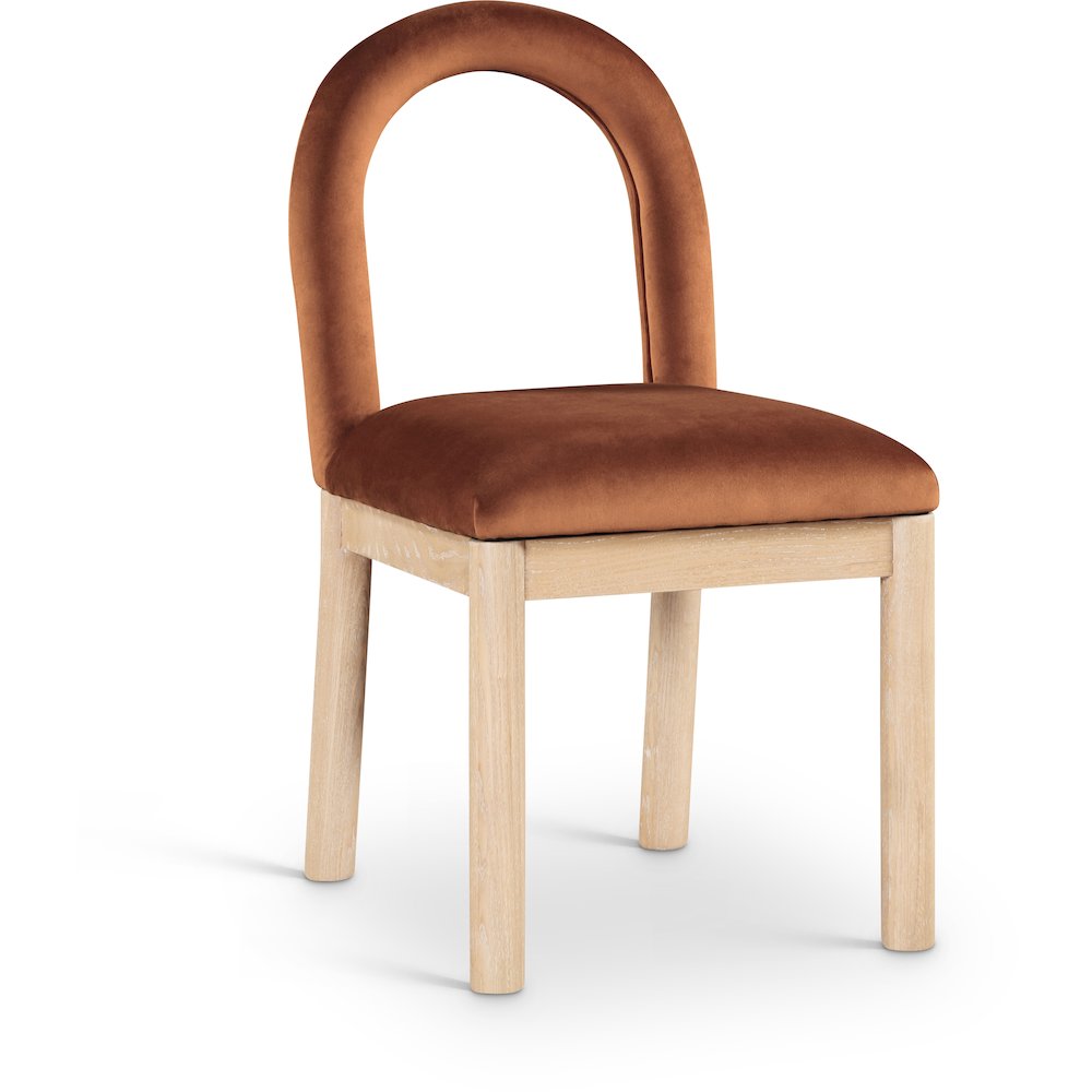 Conrad Cognac Velvet Dining Chair. Picture 1
