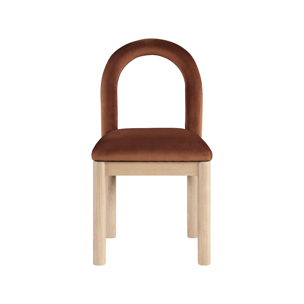 Conrad Cognac Velvet Dining Chair. Picture 3