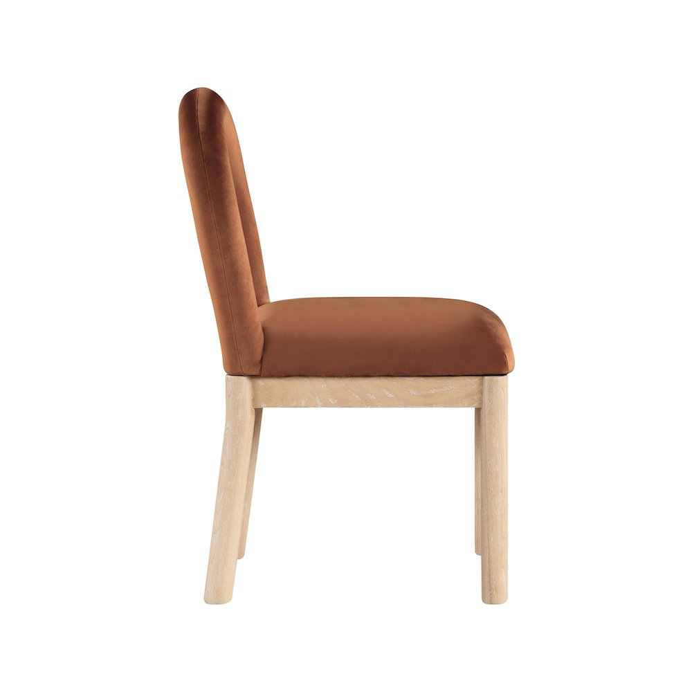 Conrad Cognac Velvet Dining Chair. Picture 4