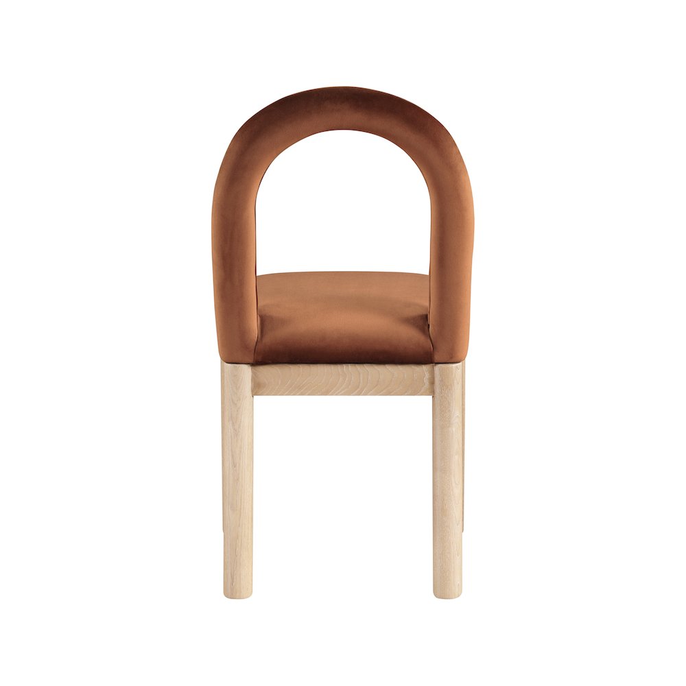 Conrad Cognac Velvet Dining Chair. Picture 5