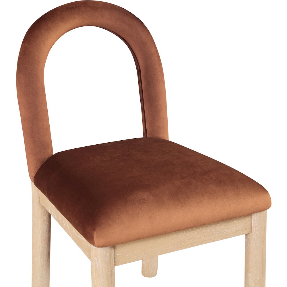 Conrad Cognac Velvet Dining Chair. Picture 6