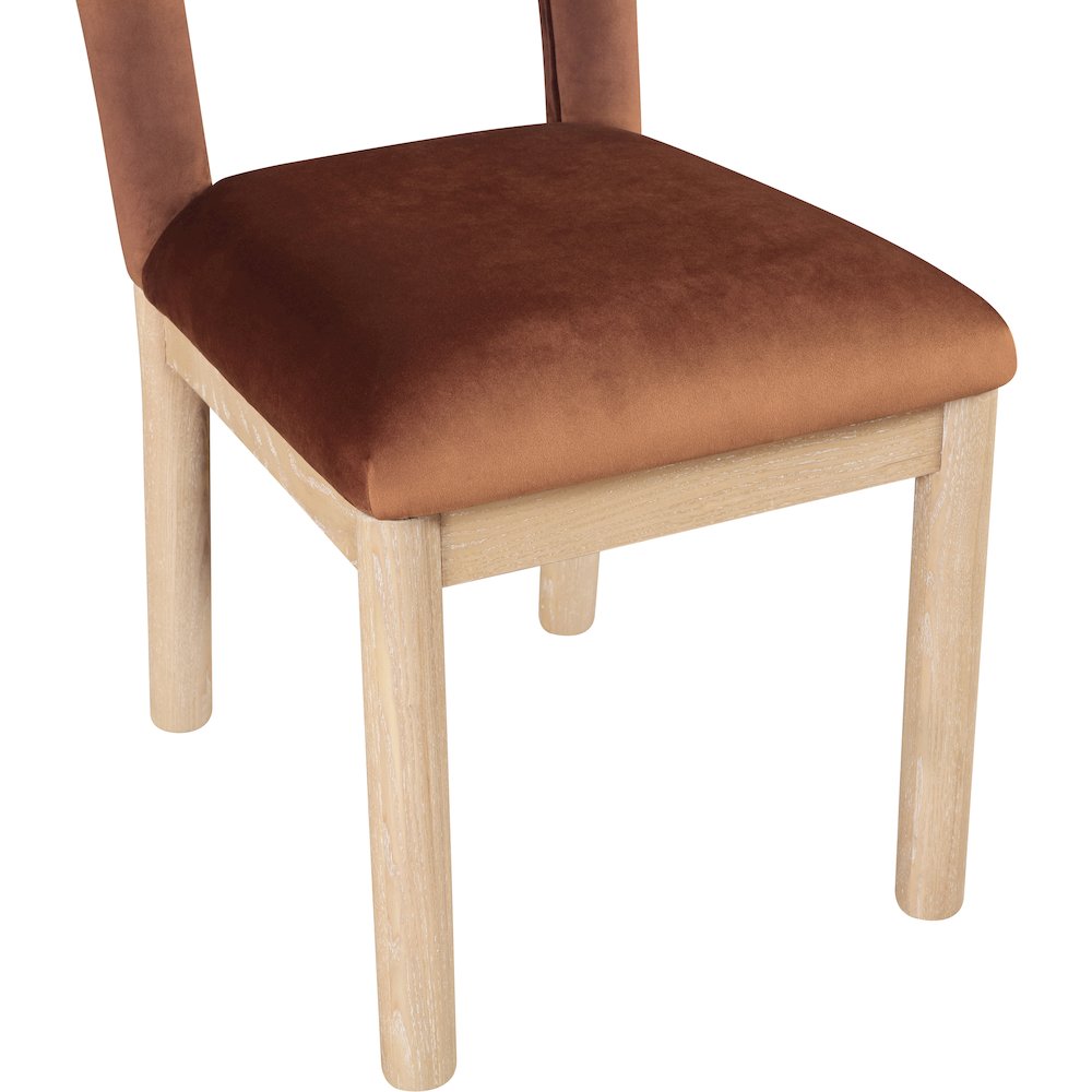 Conrad Cognac Velvet Dining Chair. Picture 7